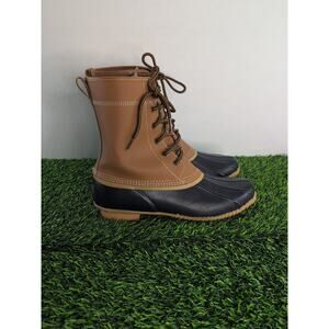 Land End Womens Duck Boots Thermolite Core Insulated Fleece Lined Hazelnut 10B